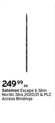Atmosphere Salomon escape 6 skin nordic skis 2020/21 & plc access bindings offer