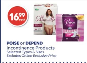 Wellwise by Shoppers Poise or depend incontinence products offer