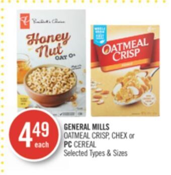 Shoppers Drug Mart General mills oatmeal crisp, chex or pc cereal offer
