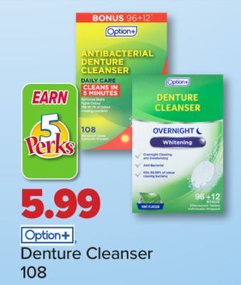 PharmaChoice Option+ denture cleanser offer