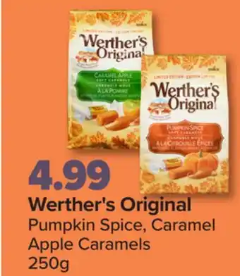 PharmaChoice Werther's original pumpkin spice, caramel apple caramels offer