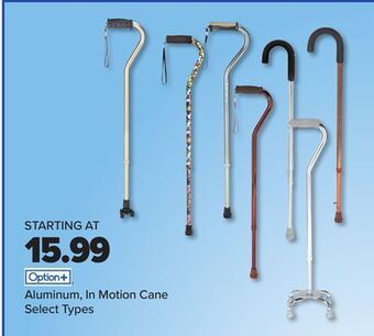 PharmaChoice Option+ aluminum, in motion cane offer