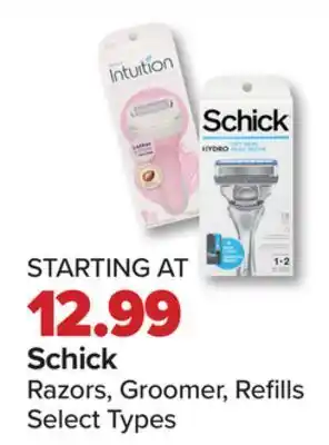 PharmaChoice Schick razors, groomer, refills offer