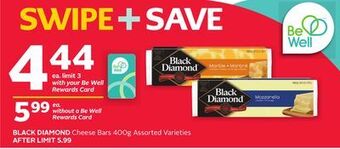 Rexall Black diamond cheese bars offer
