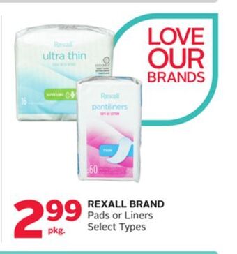 Rexall Rexall brand pads or liners offer