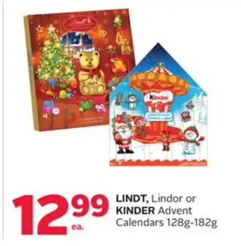 Rexall Lindt, lindor or kinder advent calendars offer