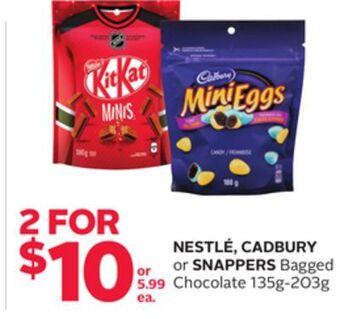 Rexall Nestlé, cadbury or snappers bagged chocolate offer