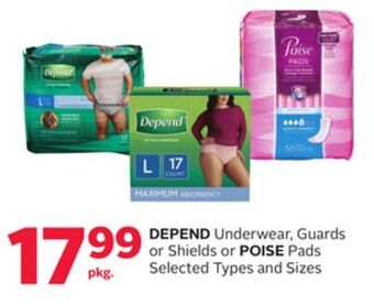 Rexall Depend underwear, guards or shields or poise pads offer