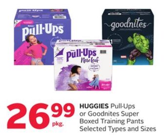 Rexall Huggies pull. ups or goodnites super boxed training pants offer