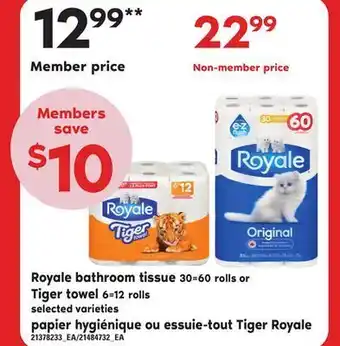 Independent City Market Papier hygiénique ou essuie-tout tiger royale offer