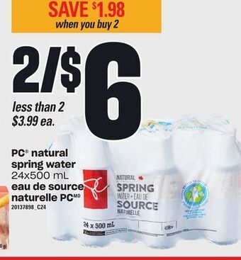 Independent City Market Pc® natural spring water, 24x500 ml offer