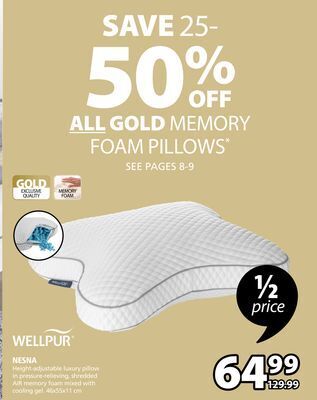 JYSK Nesna height-adjustable luxury pillow offer