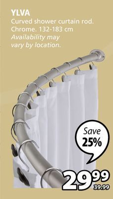 JYSK Ylva curved shower curtain rod offer