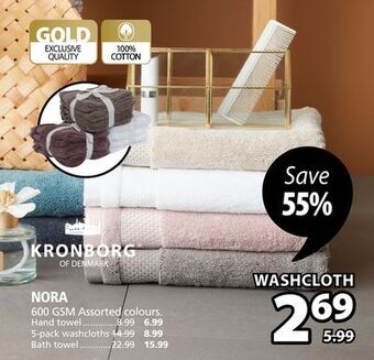 JYSK Nora 600 gsm assorted colours offer