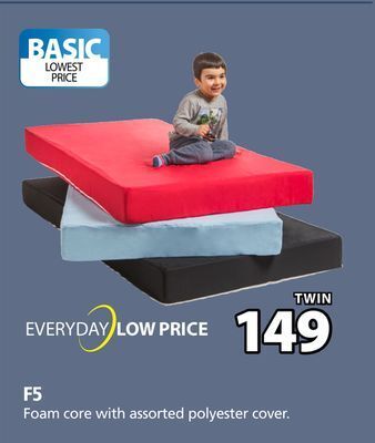 JYSK F5 foam core with assorted polyester cover offer