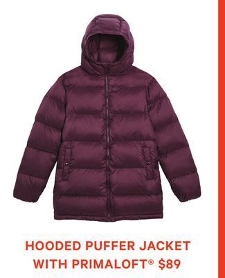 Joe Fresh Hooded puffer jacket with primaloft® offer