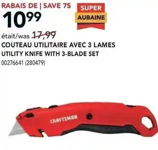 Réno Dépôt Craftsman Utility Knife With 3-Blade Set offer
