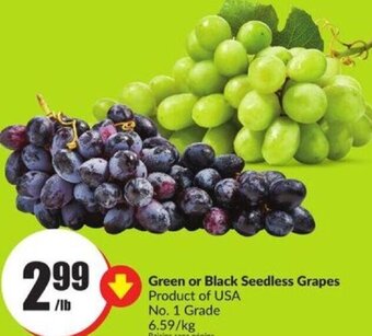 FreshCo Green or Black Seedless Grapes offer