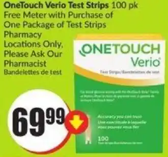 FreshCo OneTouch Verio Test Strips 100 pk offer