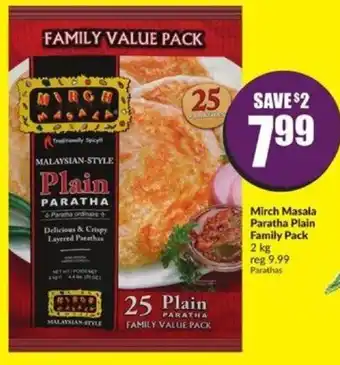FreshCo Mirch Masala Paratha Plain Family Pack 2kg offer