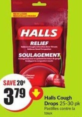 FreshCo Halls Cough Drops 25-30 pk offer