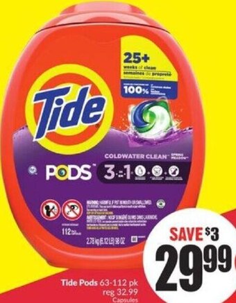 FreshCo Tide Pods 63-112 pk offer
