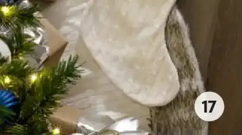 Home Hardware Cable knit faux fur tree skirt - 48" offer