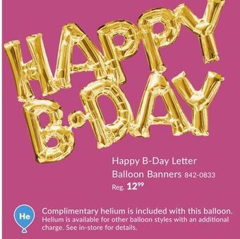 Party City Air-filled happy b-day letter balloon banners offer