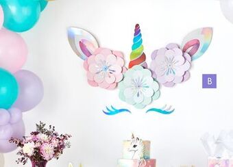 Party City Magical rainbow unicorn floral cut-outs offer