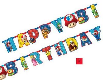 Party City Nintendo super mario brothers personalized jumbo letter banner kit offer