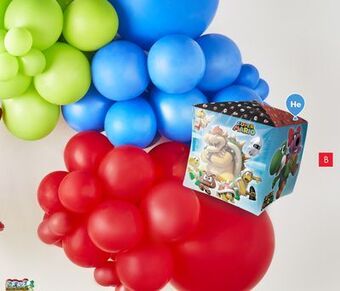 Party City Cubez super mario foil balloon for birthday party, helium inflation included, 15-in offer