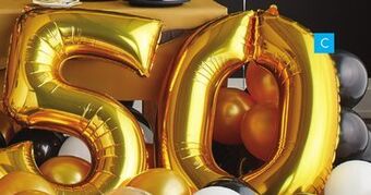 Party City Gold number balloons, 34-in offer