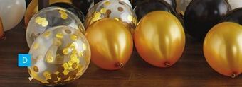 Party City Metallic gold confetti balloons, 12-in, 6-pk offer