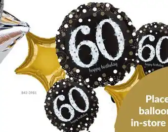 Party City Sparkling celebration 60th birthday balloon bouquet, 5-pc offer