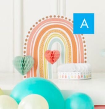 Party City Rainbow hanging cutouts with honeycombs, 2-pk offer