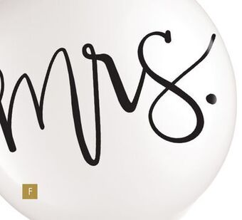 Party City Mrs. wedding latex balloon, 24-in, white/black offer