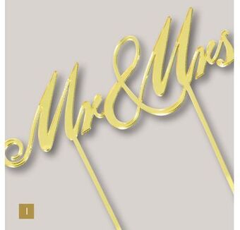 Party City Gold mr & mrs wedding cake topper, 6 1/2" x 6 1/2" offer