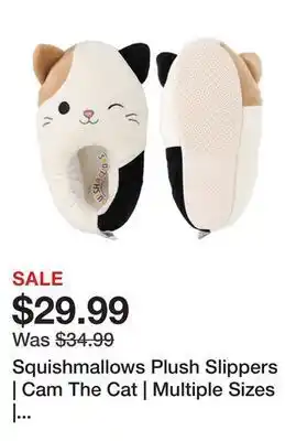 Showcase Squishmallows plush slippers | cam the cat | multiple sizes | pre-order offer
