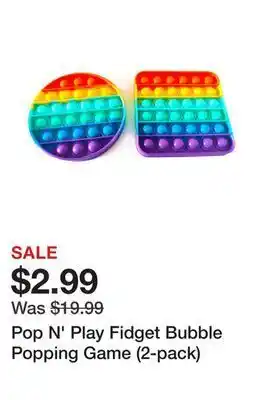 Showcase Pop n' play fidget bubble popping game (2-pack) offer