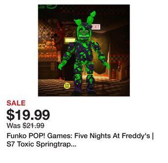Showcase Funko pop! games: five nights at freddy's | s7 toxic springtrap action figure (glow in the dark) offer