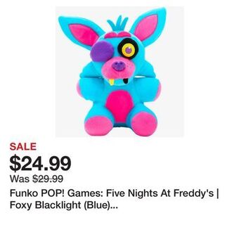Showcase Funko pop! games: five nights at freddy's | foxy blacklight (blue) | mix, match & save! offer