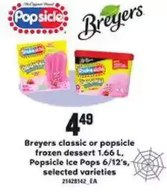 Independent Grocer Breyers classic popsicle, popsicle ice pops offer