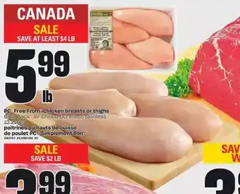 Independent Grocer Pc free from chicken breast or thighs offer