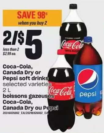 Independent Grocer Coca-cola, canada dry or pepsi soft drinks offer