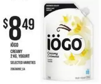 Independent Grocer Iögo creamy yogurt offer