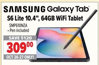 2001 Audio Video Samsung s6 lite 10.4", 64gb wifi tablet offer