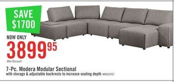 The Brick Modera 7-piece linen-look fabric modular sectional with 1 console - grey offer