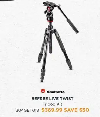Henry's Manfrotto befree live twist tripod kit offer