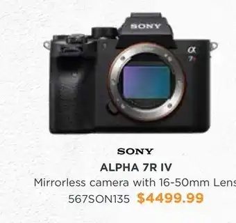 Henry's Sony alpha 7r iv mirrorless camera with 16-50mm lens offer