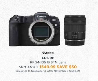 Henry's Canon eos rp rf 24-105 is stm lens offer